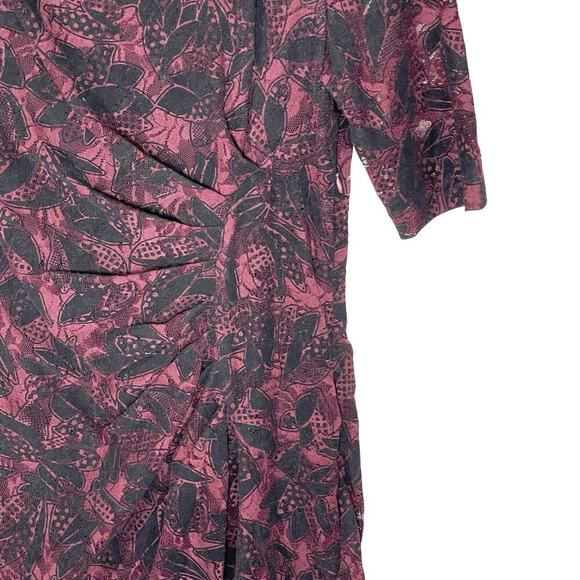 ANTHROPOLOGIE MAEVE
Women's Elorn Burgundy Black Lace Ruched Dress 10 - Picture 4 of 6